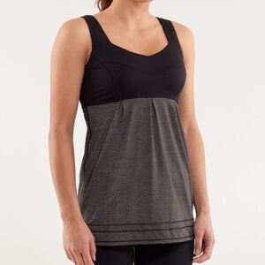 Lululemon Run Women's Black & Gray Adjustable Tame Me Tank Top Size 8 EUC